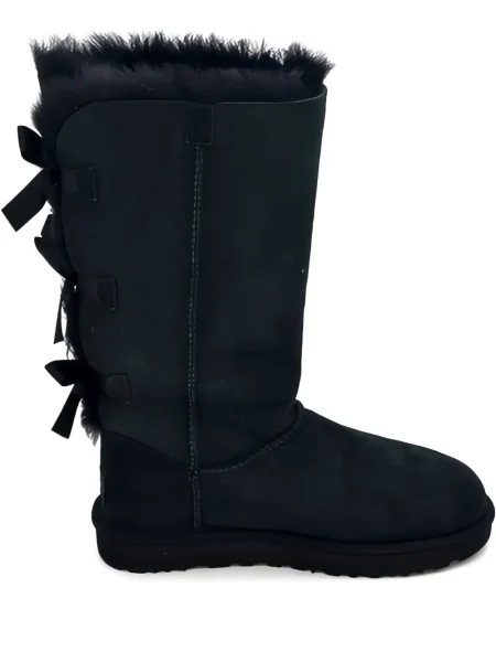 Cizme peste genunchi Ugg cu funde negru