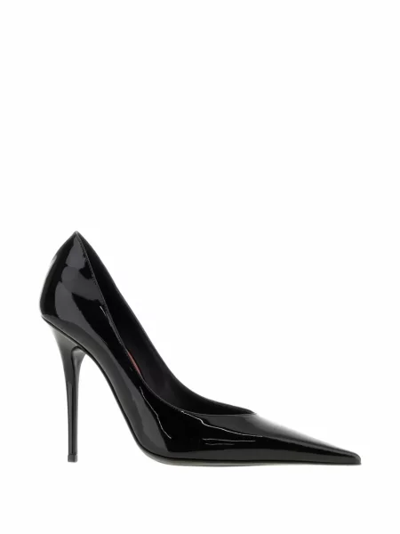 Pantofi cu toc Amina Muaddi din piele de lac negru