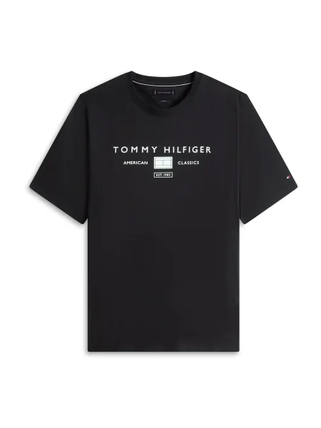 Tommy Hilfiger Big & Tall Tricou negru alb