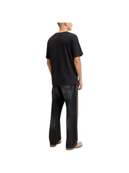 JACK & JONES Majica JJEJEFF tamo siva bijela crna