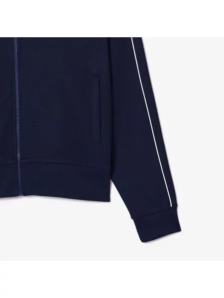 Lacoste Kurtka Dresowa Paris Piqué Z Zamkiem Błyskawicznym Z Przodu granatowa