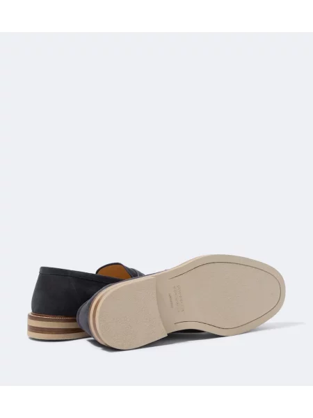 Loaferke Brunello Cucinelli iz semiša modra