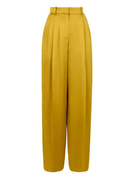 Pantaloni Nina Ricci din satin galben