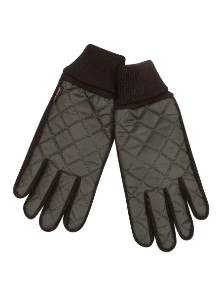 Rękawiczki Barbour skórzane pikowane brązowe