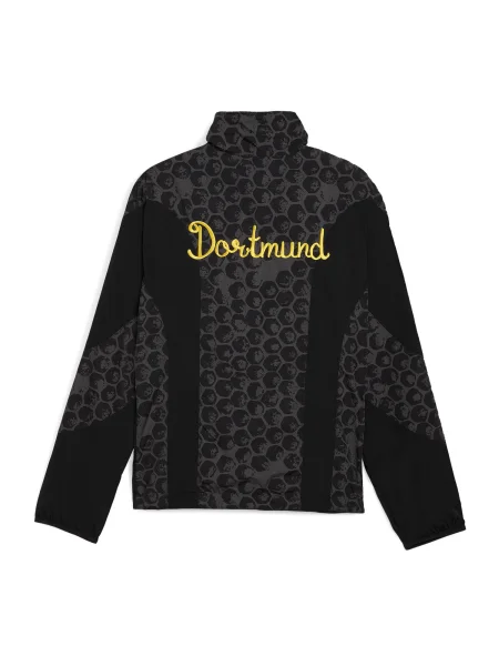 PUMA Športová bunda Borussia Dortmund žltá / tmavosivá / čierna biela