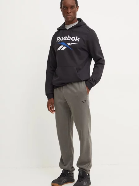 Кофта Reebok з капюшоном з принтом чорний