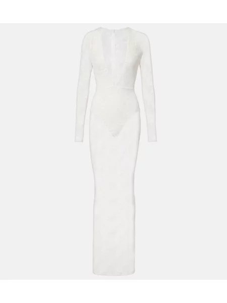 Rochie Alex Perry transparente din dantelă alb