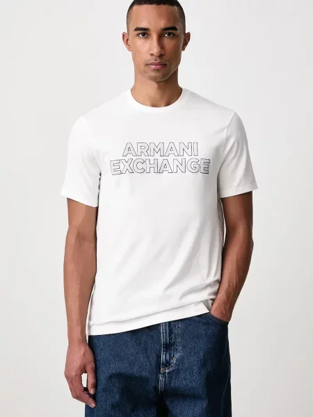 Armani Exchange tricou pentru bărbați din bej
