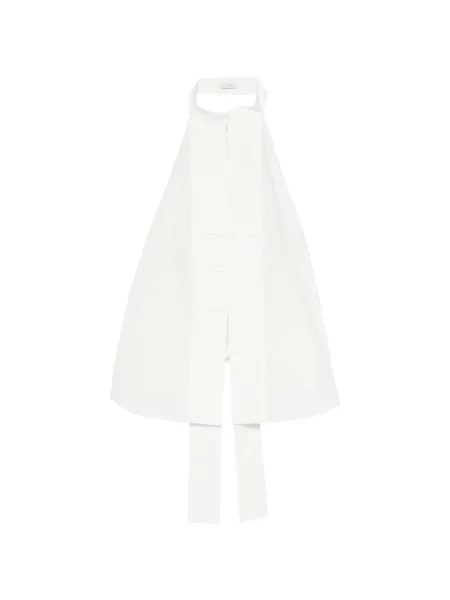 Top St. Agni cu gât halter alb