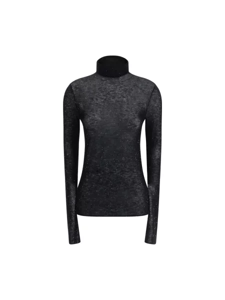 Sweter z golfem Pinko wełniany do golfa czarny