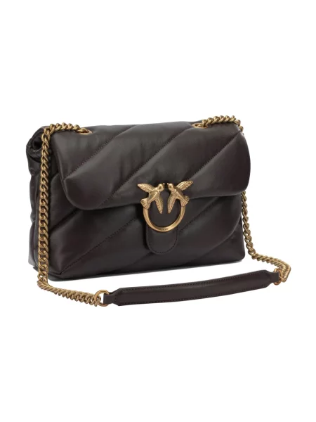 Torebka crossbody Pinko skórzana klasyczna brązowa
