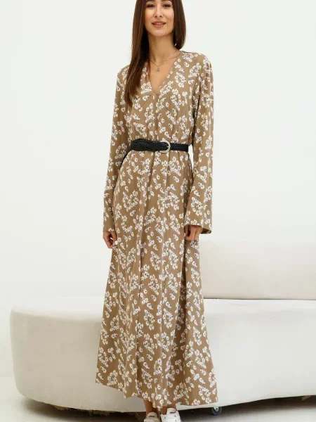 Сукня максі RiMari текстиль бежевий