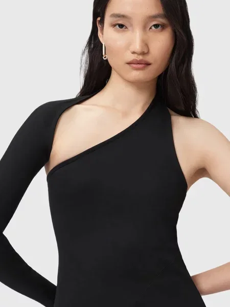 Сукня AllSaints ARI maxi облягаюча чорний