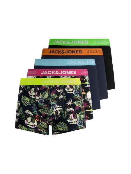 JACK & JONES Boxeri JACMelting Skull albastru închis / verde deschis / portocaliu negru