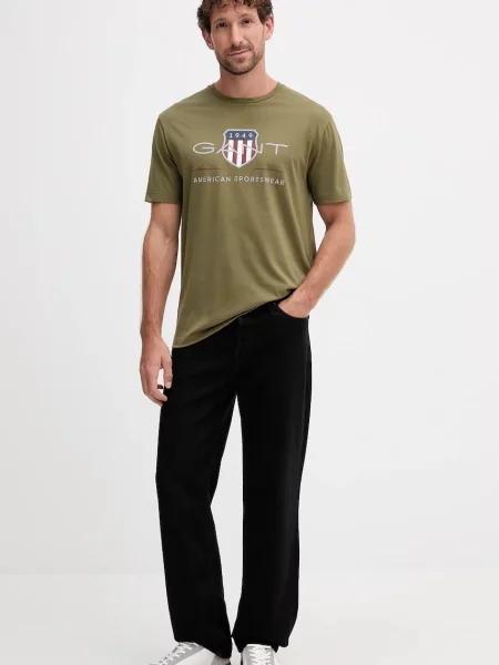 Gant t-shirt z nadrukiem zielony