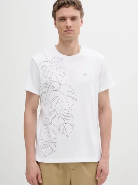 Тениска Guess с апликация бяло
