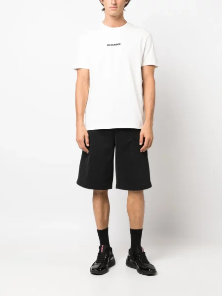 Raštuotas marškinėliai Jil Sander balta