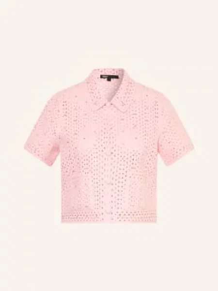 Maje Kardigan Z Kamieniami Ozdobnymi pink różowy