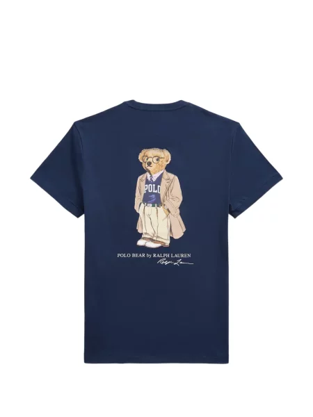 Fleece polo Polo Ralph Lauren με κέντημα με λαιμόκοψη v κόκκινο
