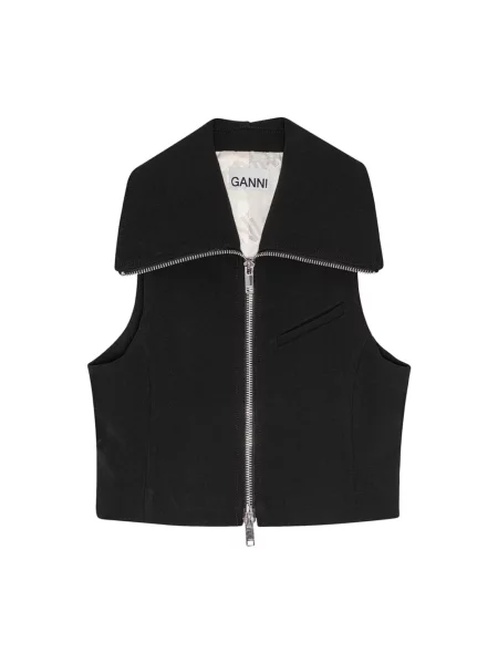 Kamizelka Ganni bez rękawów czarna