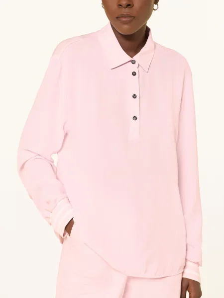 Marc Cain Tričko S Límečkem Z Kombinace Materiálů chalk pink