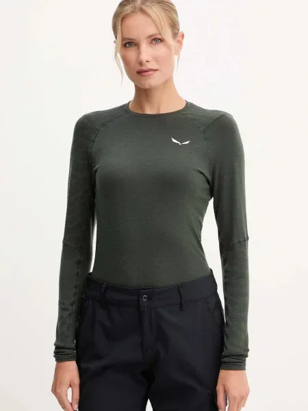 Функционална блуза с дълги ръкави Salewa Cristallo розово зелено