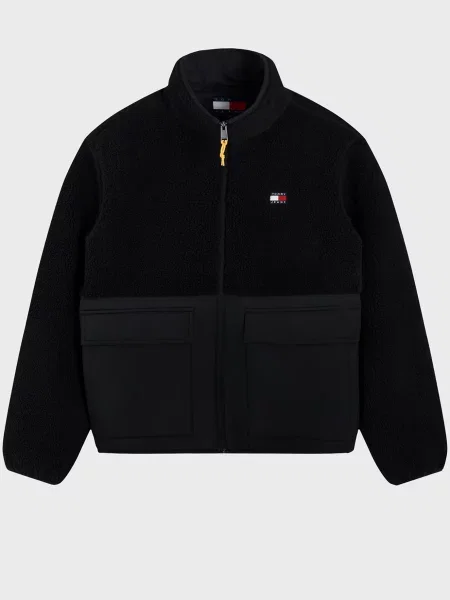 Джинсова куртка Tommy Jeans тедді чорна