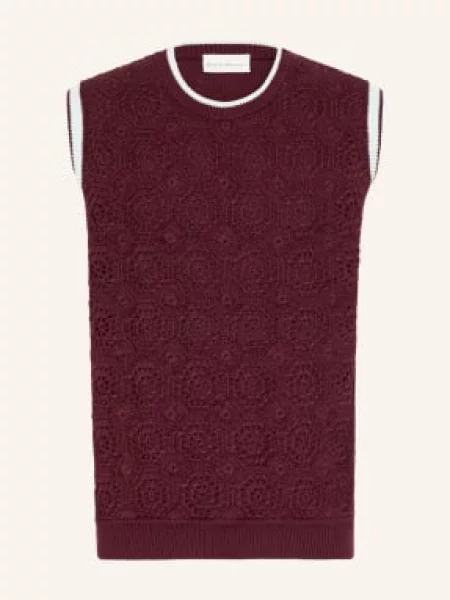 Drôle De Monsieur Vesty Bez Rukávů tmavě červená bílá