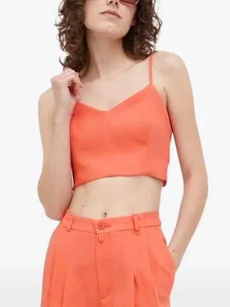 Top Drykorn cu decolteu în V portocaliu