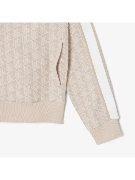 Lacoste Żakardowa Bluza Dresowa Paris Zapinana Na beżowy