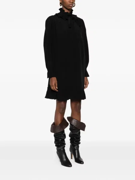 Rochie mini Chloé cu volane de costum negru