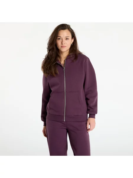 Bluza Urban Classics Ladies Fluffy Zip Hoody Plum Purple L fioletowa