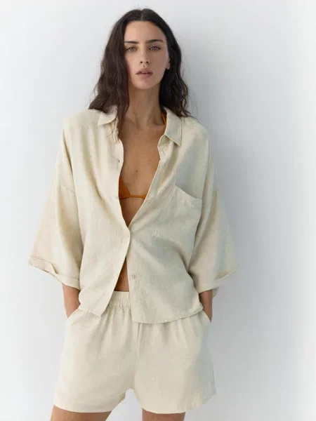Pull&Bear Blúzka PACIFIC' béžová