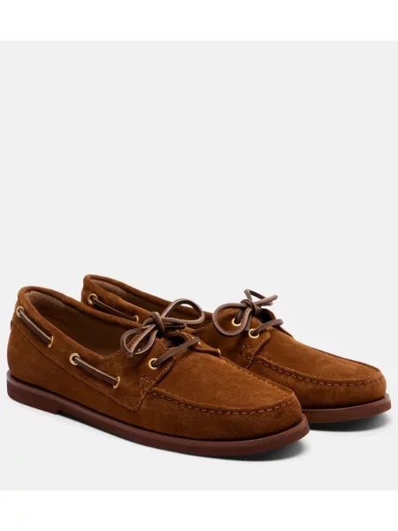 Pantofi loafer Gianvito Rossi din piele de căprioară maro