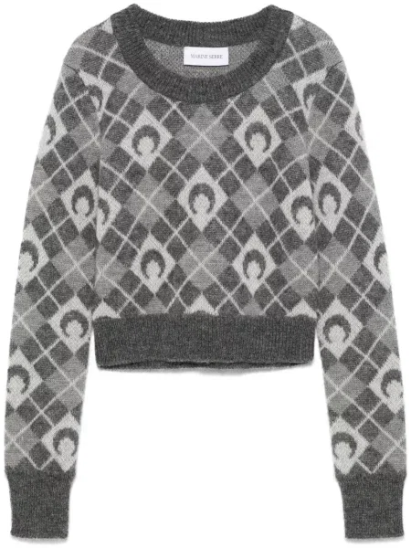 Pulover Marine Serre cu model argyle gri