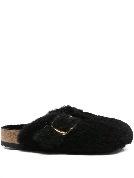 Papuci tip mules Birkenstock cu cataramă negru
