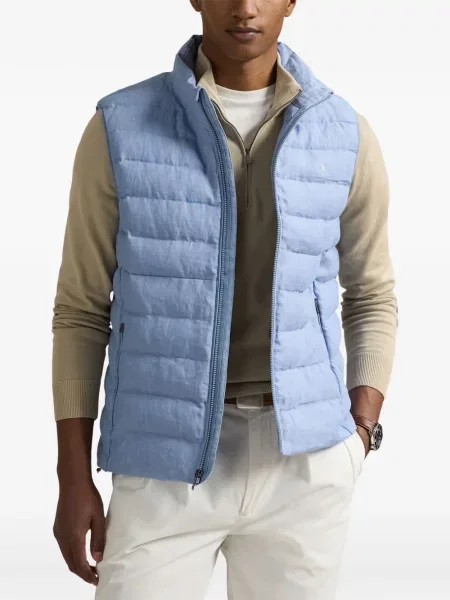 Хавлиени препасан карирана риза Polo Ralph Lauren синьо
