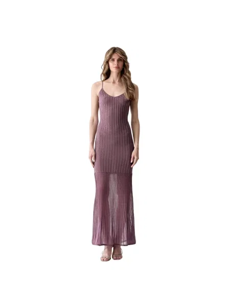 Sukienka maxi Guess fioletowa