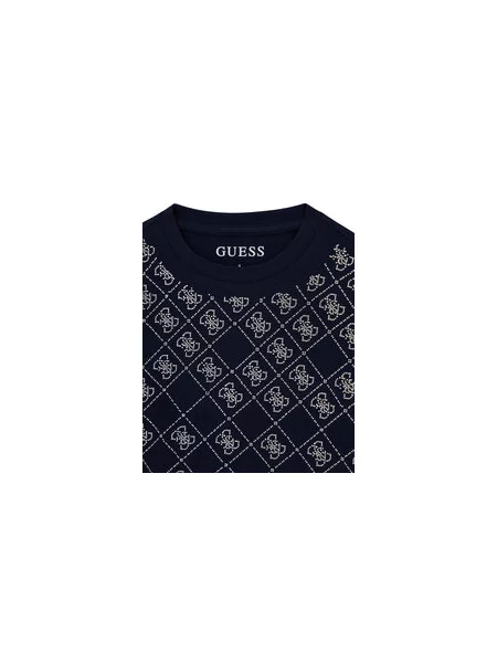 Guess Majica Mornarsko Boxy Fit modra