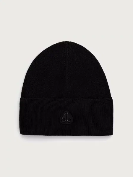 MOOSE KNUCKLES czapka beanie z dodatkiem wełny czarna