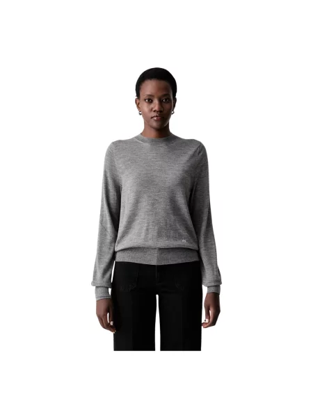 Victoria Beckham sweter z wełną merino Austen szary