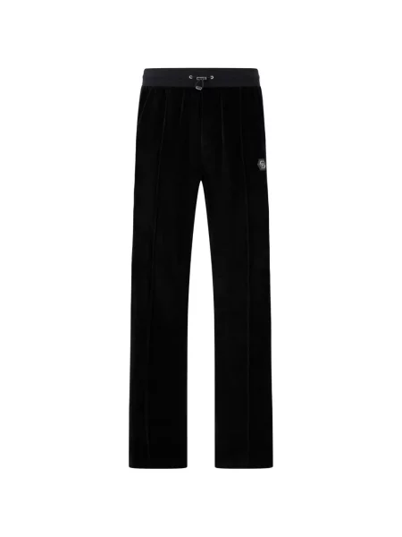 Pantaloni Philipp Plein alergare cu autograf negru