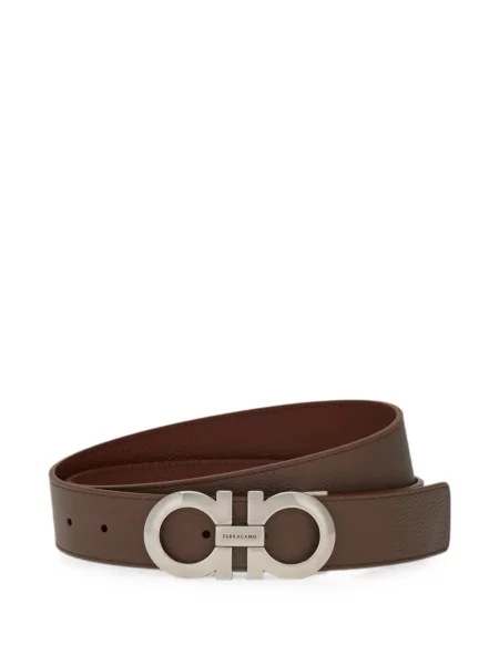 Cu centură curea Ferragamo din piele cu cataramă maro