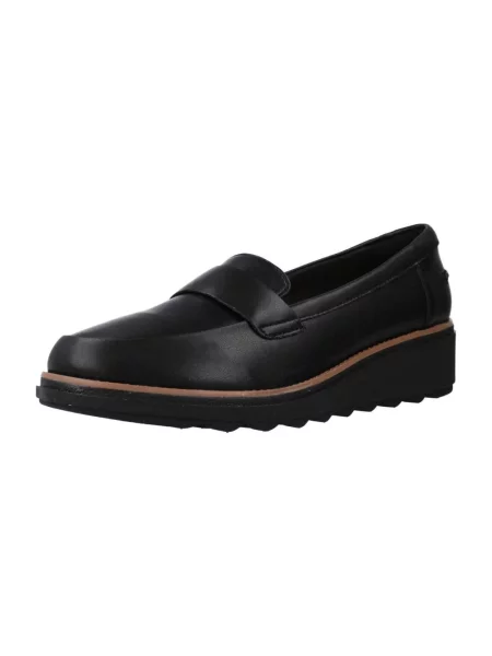 Loafersy Clarks skórzane czarne
