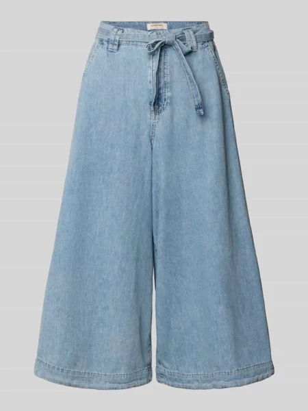 Kuloty jeansowe z szeroką nogawką i wiązanym model ‘Scarla’ Gang