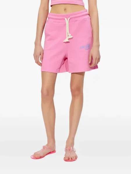Дънкови шорти Versace Jeans Couture с автограф с връзки розово