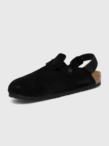 Birkenstock Велурени чехли Tokio черно