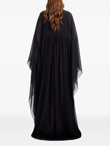 Rochie maxi Elie Saab de mătase negru