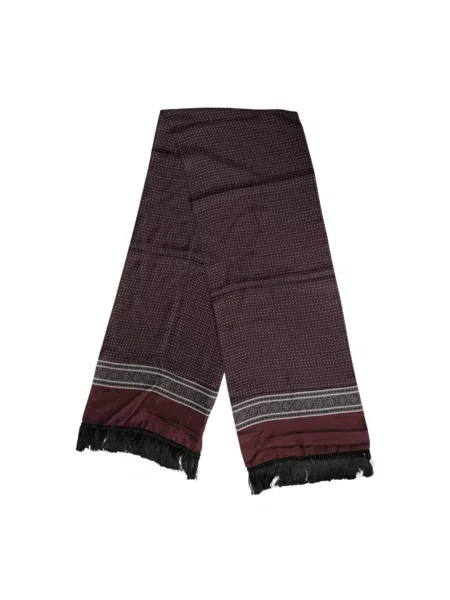 Jedwabna szal Dolce And Gabbana w grochy elegancka brązowa