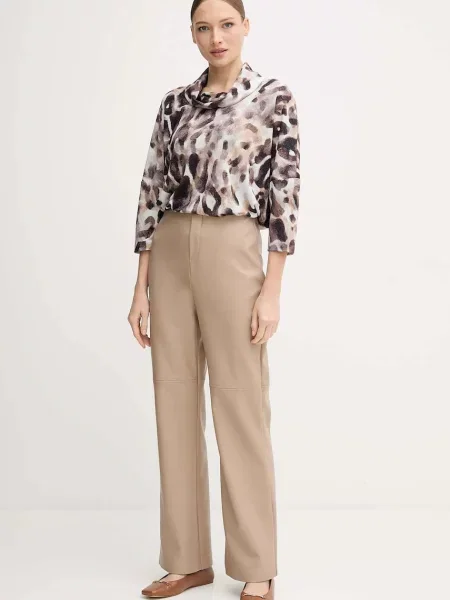 Joseph Ribkoff spodnie proste high waist beżowy